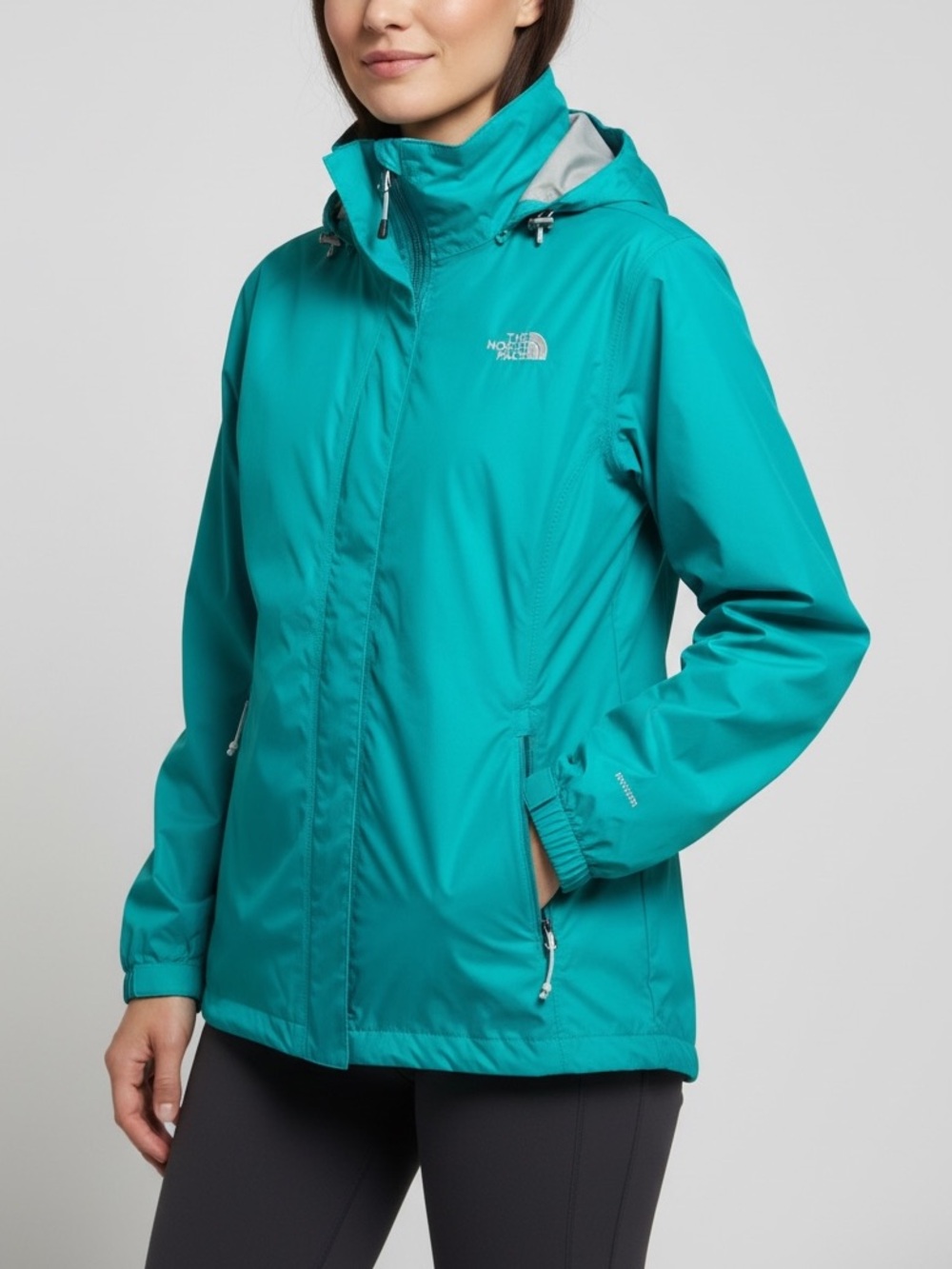 The North Face HyVent Hooded Rain Jacket Turquoise